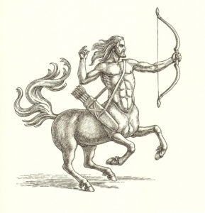 Illustration of a centaur symbolising strong hip alignment as the foundation of healthy posture and movement