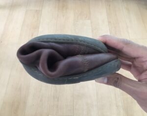 hoe being bent easily to show foot-friendly flexibility